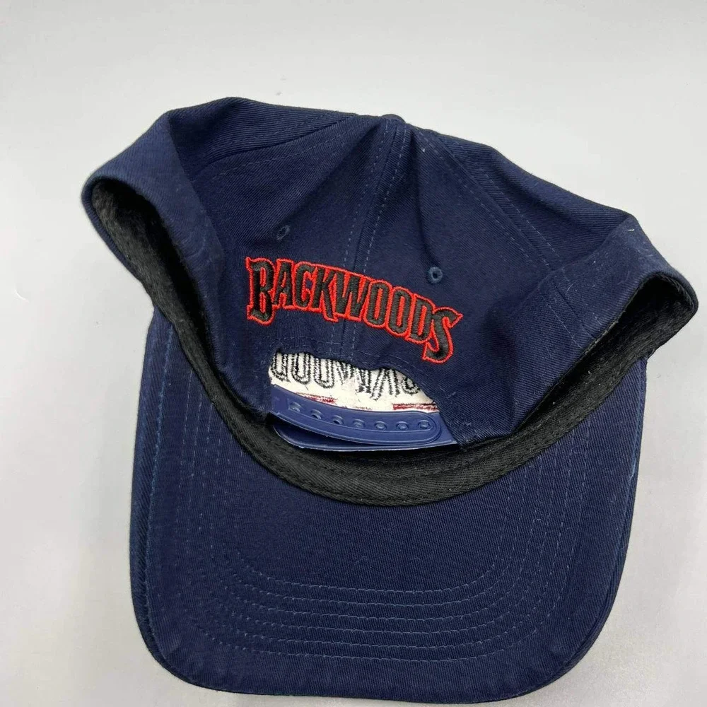 Backwoods Hat‎ Men Navy Blue Red Embroidered Snap Back Cap